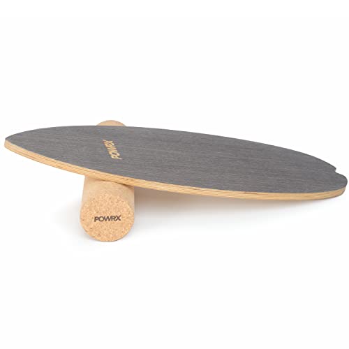 POWRX Surf Balance Board Holz Schwarz inkl....