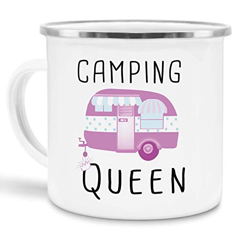 Tassendruck Emaille Tasse Camping lustig -...